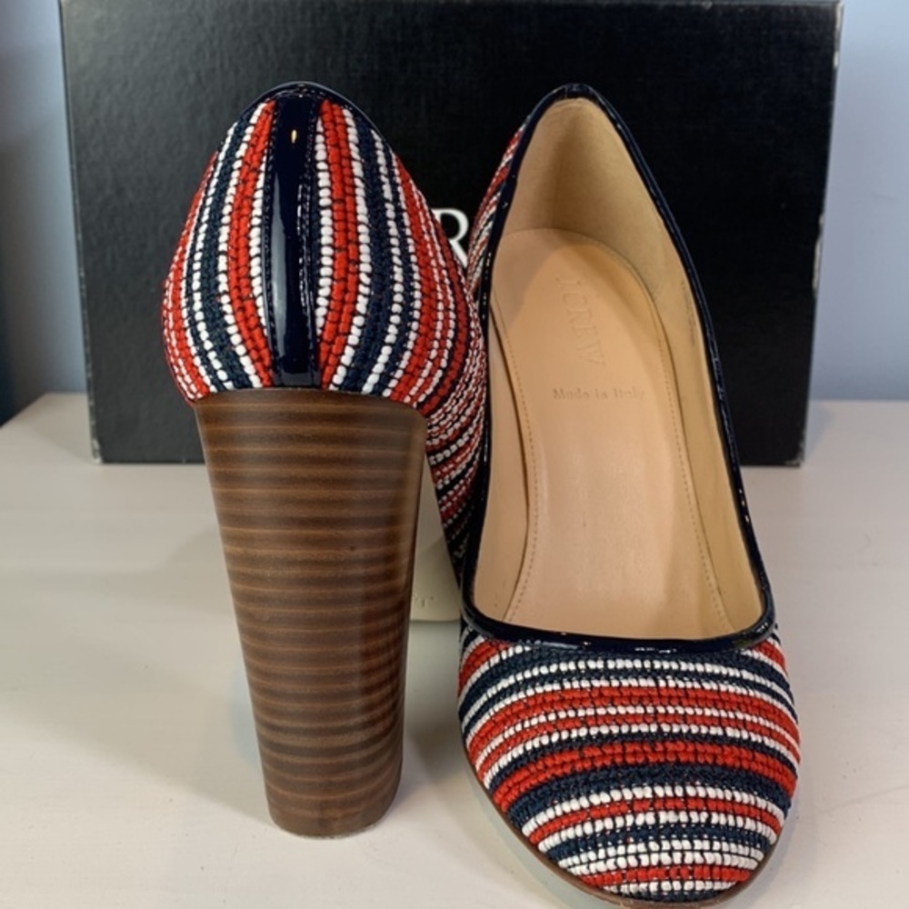 J. Crew Etta Bead Stitch Pumps Size 7 - Picture 6 of 10
